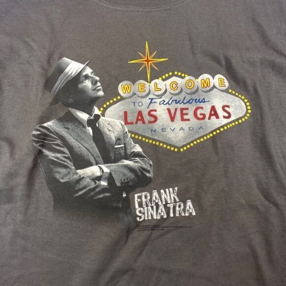 NWOT Frank Sinatra Las Vegas Tour Tee Shirt Gray, Size Large - Picture 2 of 2